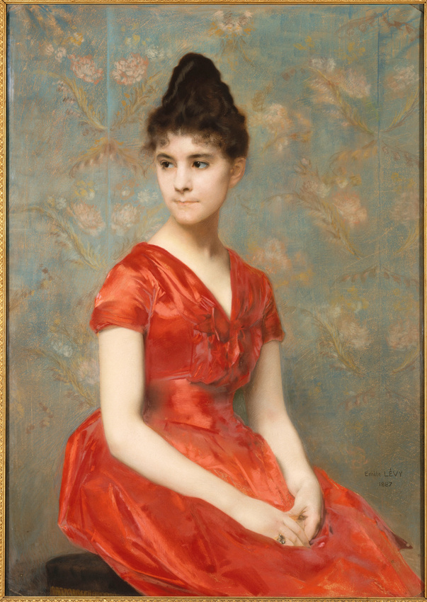 Emile Lévy Portrait de Marie de Heredia en 1887 pastel sur papier beige H. 118,5 ; L. 86,0 cm.