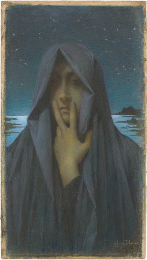 Lucien Lévy-Dhurmer Le Silence 1895 pastel H. 54,0 ; L. 29,0 cm.