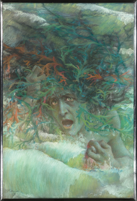 Lucien Lévy-Dhurmer Méduse 1897 pastel et fusain sur papier